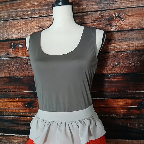 NWT Misope Dress M Tiered Ruffle Layered Lined Side Zip Tank Stretch Y2K - Picture 8 of 11